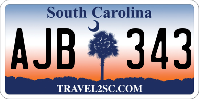 SC license plate AJB343