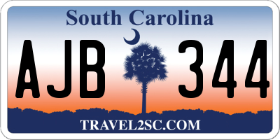 SC license plate AJB344