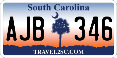 SC license plate AJB346