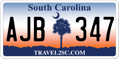 SC license plate AJB347