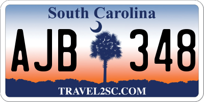 SC license plate AJB348