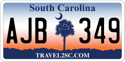SC license plate AJB349