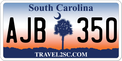 SC license plate AJB350