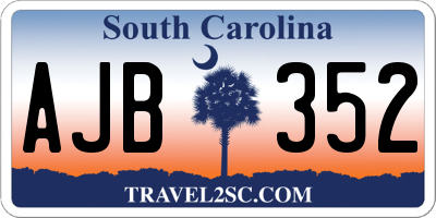 SC license plate AJB352