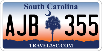 SC license plate AJB355