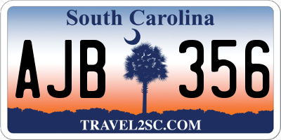 SC license plate AJB356