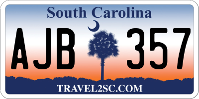 SC license plate AJB357