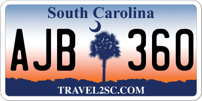 SC license plate AJB360
