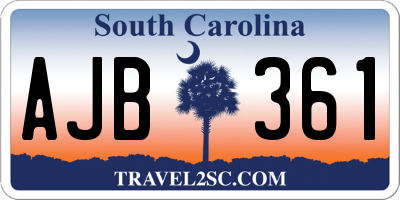 SC license plate AJB361