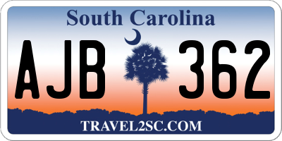 SC license plate AJB362