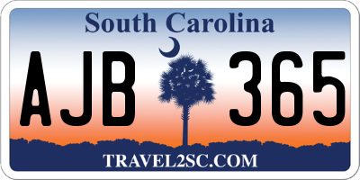 SC license plate AJB365