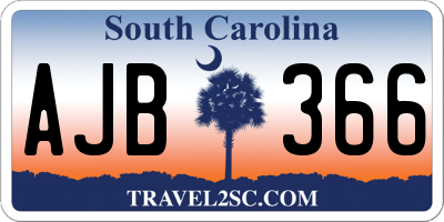 SC license plate AJB366