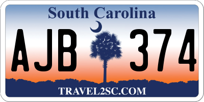 SC license plate AJB374