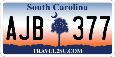 SC license plate AJB377