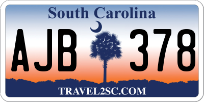 SC license plate AJB378