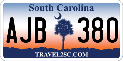 SC license plate AJB380