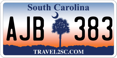 SC license plate AJB383