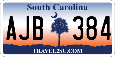 SC license plate AJB384
