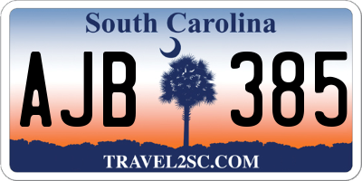 SC license plate AJB385