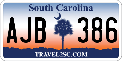 SC license plate AJB386