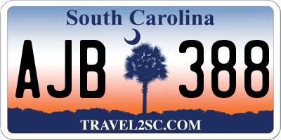 SC license plate AJB388