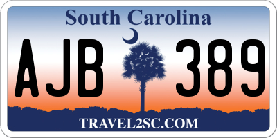 SC license plate AJB389