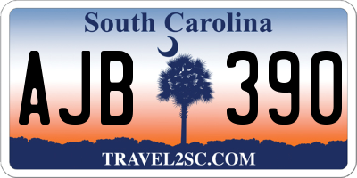 SC license plate AJB390