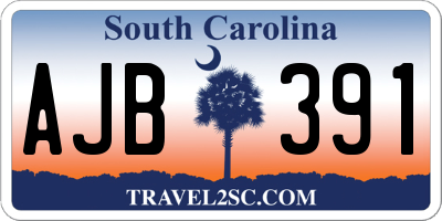 SC license plate AJB391