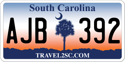SC license plate AJB392