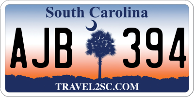 SC license plate AJB394