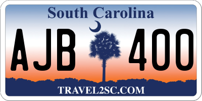 SC license plate AJB400