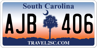 SC license plate AJB406