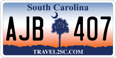 SC license plate AJB407