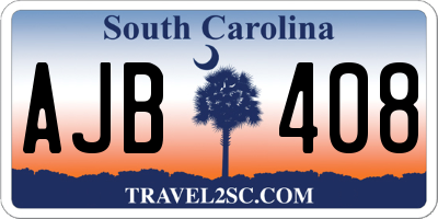SC license plate AJB408