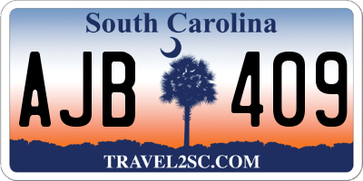 SC license plate AJB409