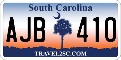 SC license plate AJB410