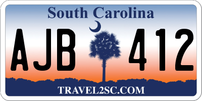 SC license plate AJB412