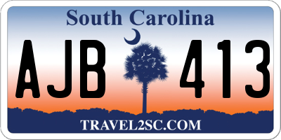 SC license plate AJB413