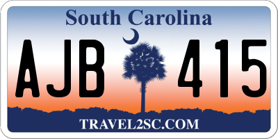 SC license plate AJB415