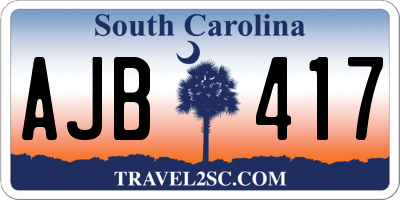 SC license plate AJB417