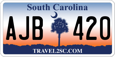 SC license plate AJB420