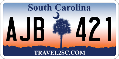 SC license plate AJB421