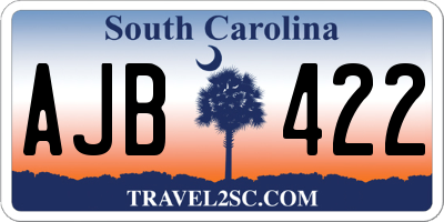 SC license plate AJB422
