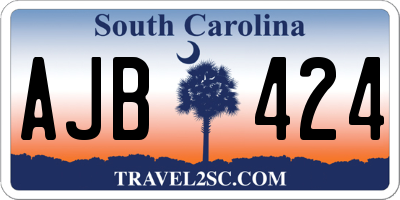 SC license plate AJB424