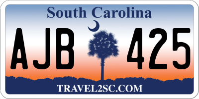 SC license plate AJB425