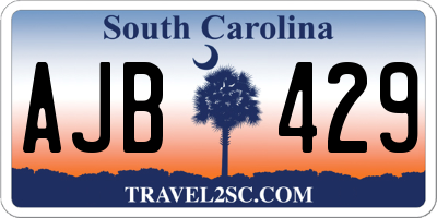 SC license plate AJB429