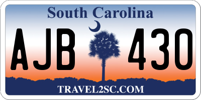 SC license plate AJB430