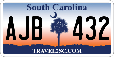 SC license plate AJB432