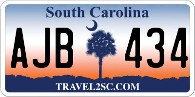 SC license plate AJB434