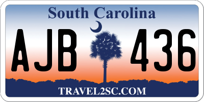 SC license plate AJB436